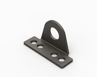 Kiinnike metallista, neljä reikää